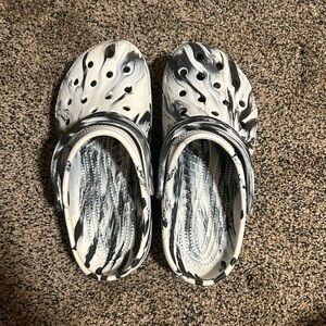 Black and white crocs